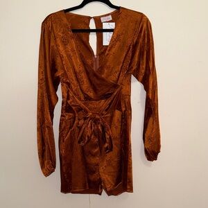 Pink Lily Rust Jumpsuit